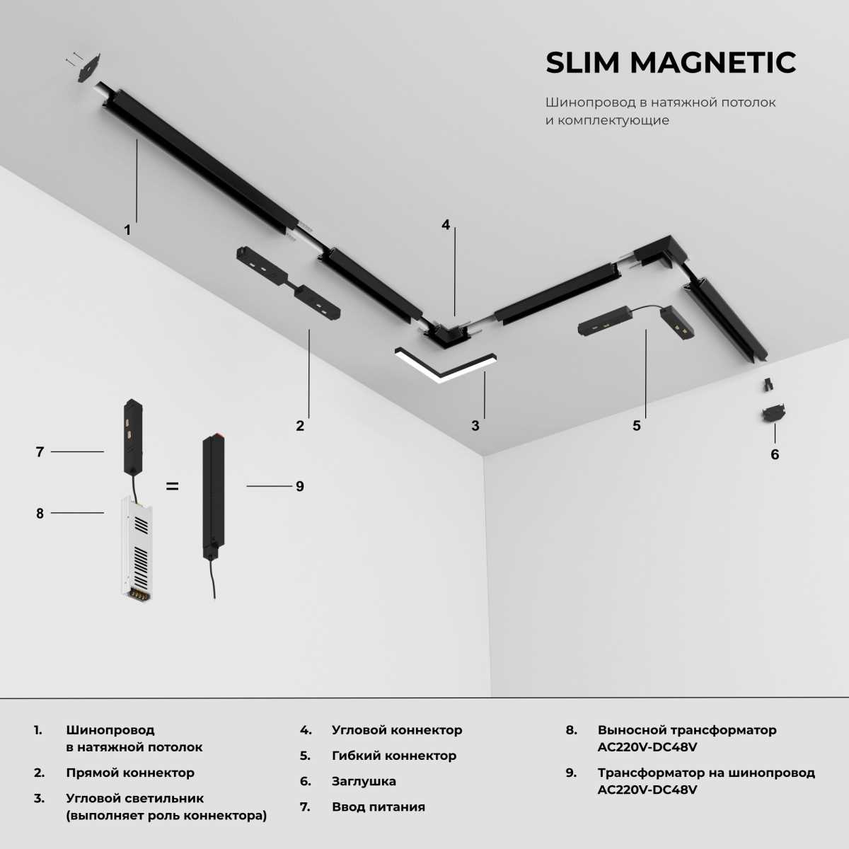 Коннектор гибкий Elektrostandard Slim Magnetic 85099/00 a057214 3