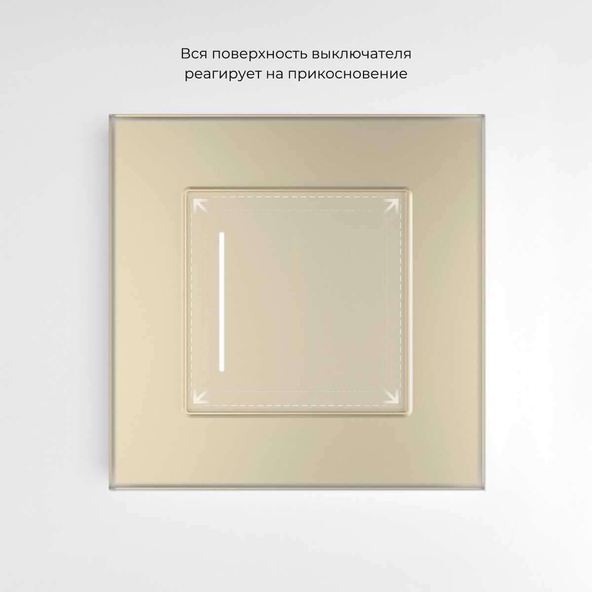 Сенсорный выключатель одноклавишный Werkel с подсветкой шампань W4512011 4690389198014 3