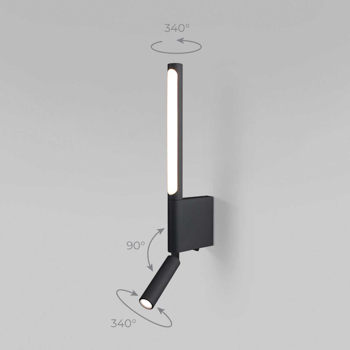 Настенный светодиодный светильник Elektrostandard Sarca LED черный 4000К 40111/LED a063692 1