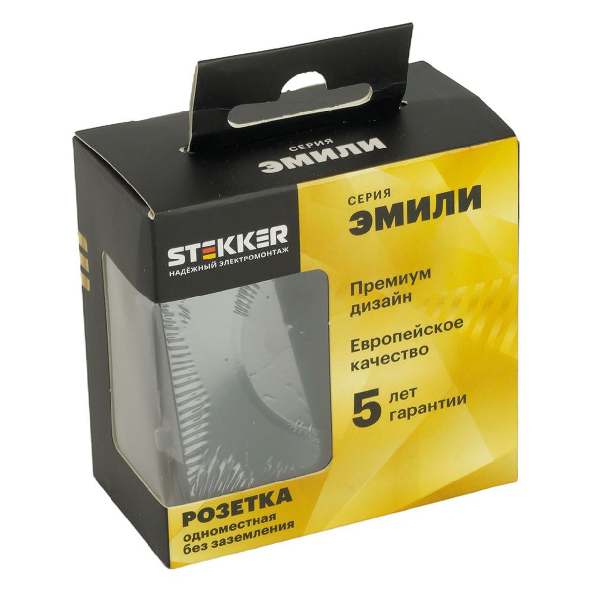 Розетка 1-местная с защитной шторкой (механизм), STEKKER, б/з, 250В, 16А, серия Эмили, RST16-5109-05, черный уголь, soft touch 49850 4