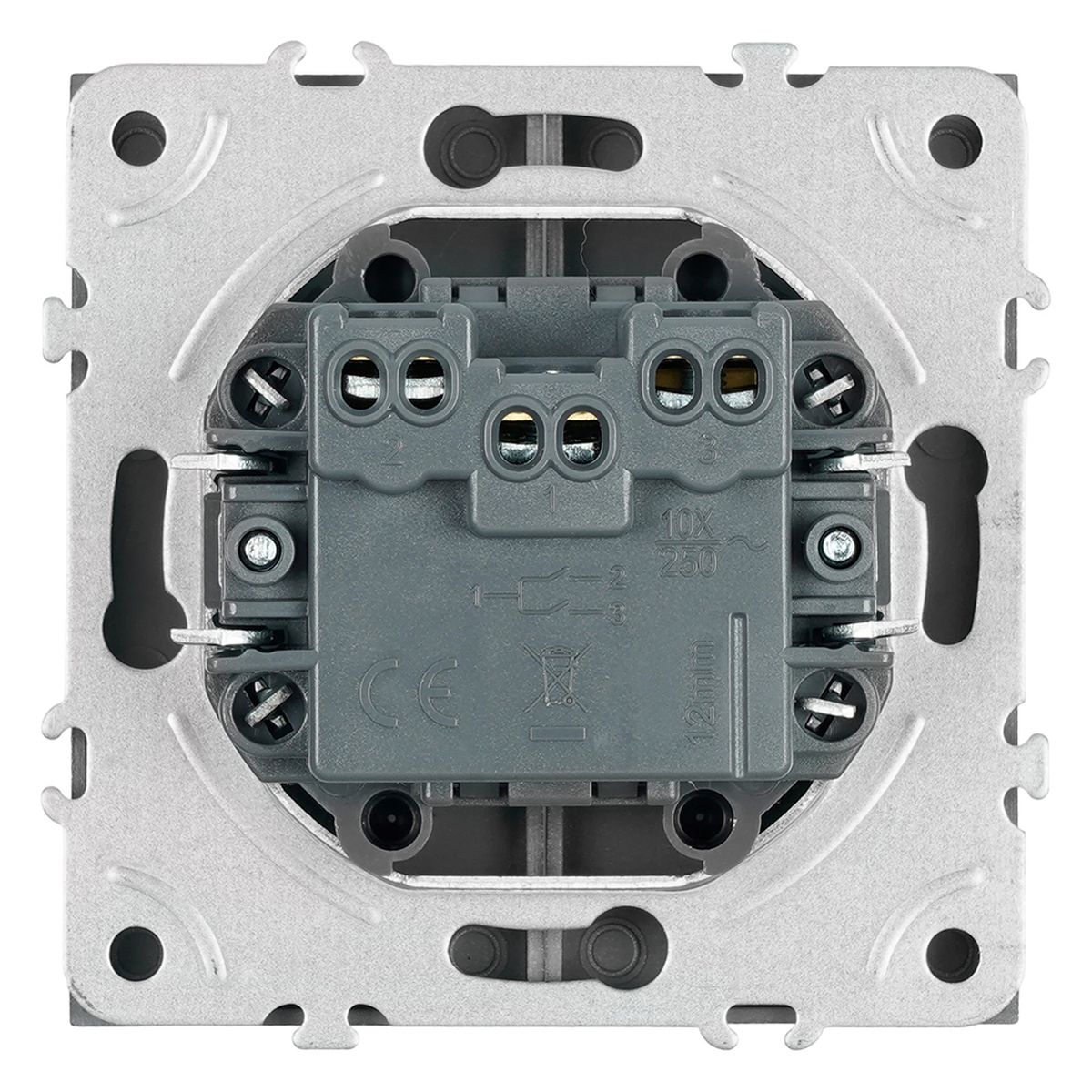 Выключатель двухклавишный Stekker Эмили черный уголь RSW10-5104-05 49840 5