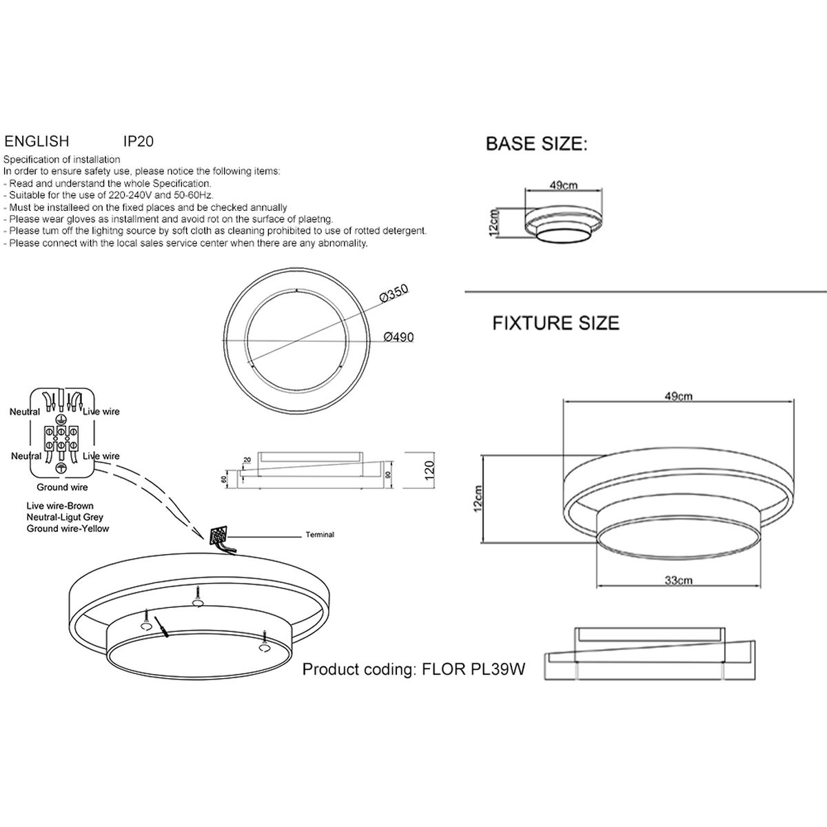 Потолочный светодиодный светильник Crystal Lux Flor PL39W Led 4000K WH 1
