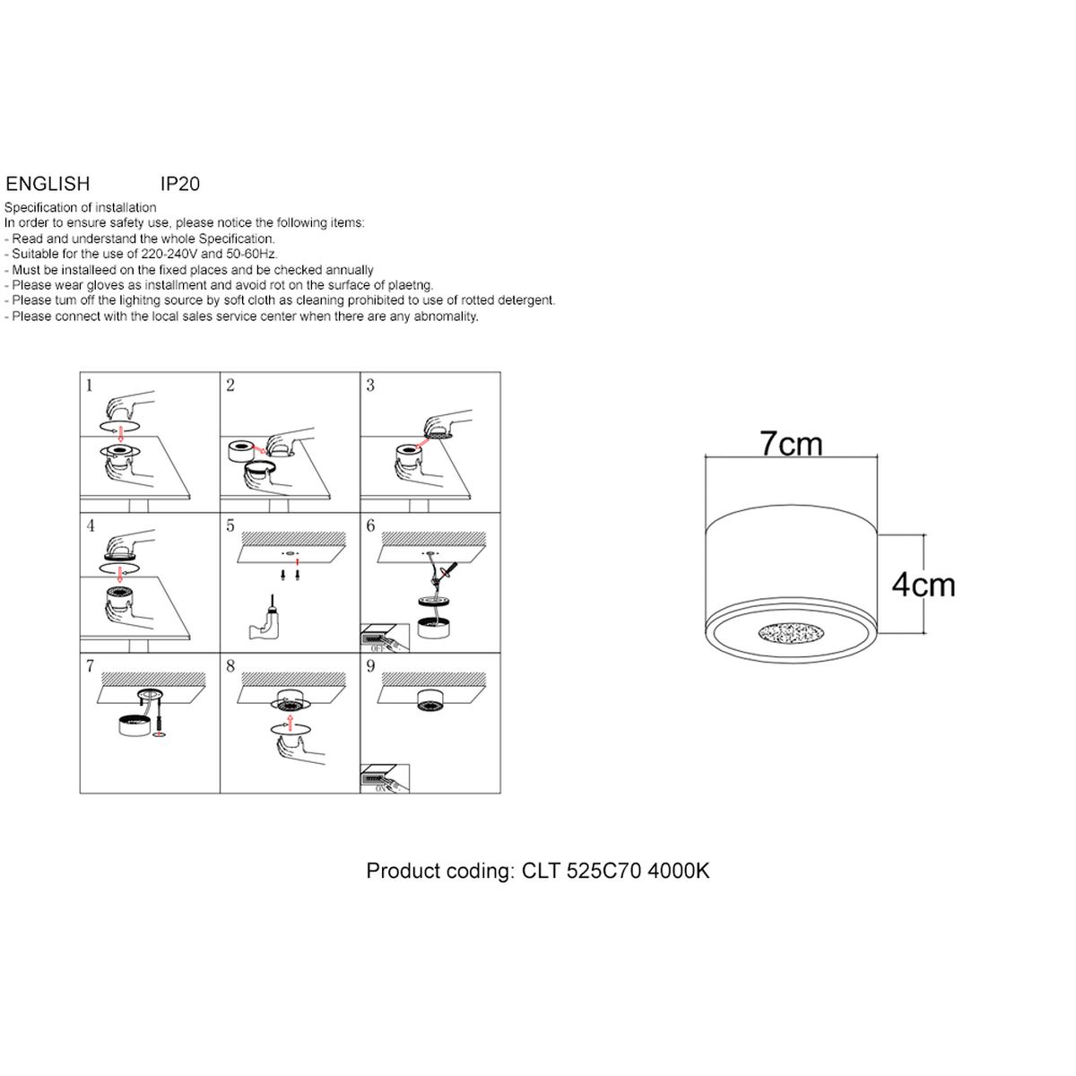 Потолочный светодиодный светильник Crystal Lux CLT 525C70 GO 4000K 1