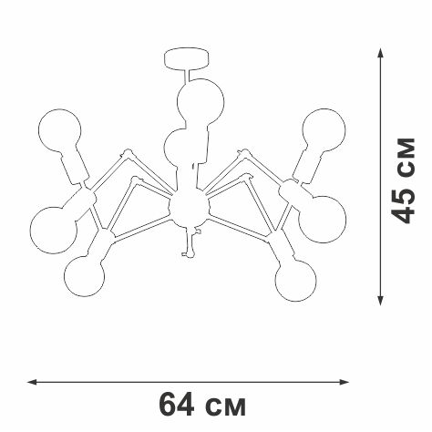 Потолочная люстра Vitaluce V4897-1/8PL изображение 3 Потолочная люстра Vitaluce V4897-1/8PL Фото № 3
