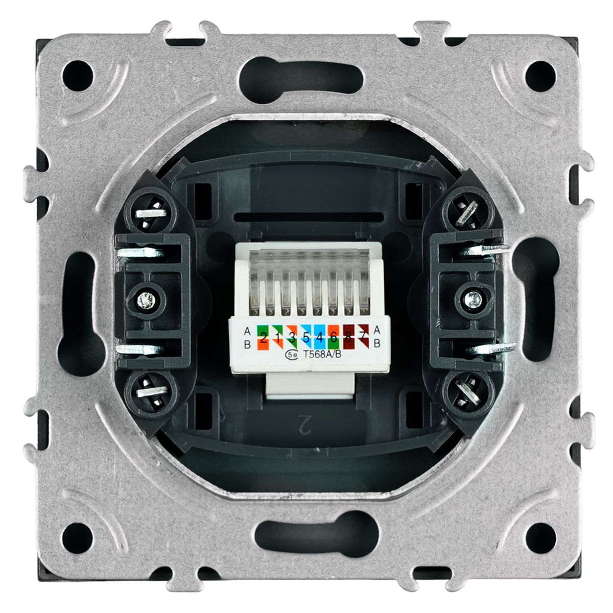 Розетка компьютерная 1-местная RJ-45 (механизм), STEKKER, серия Эмили, RST00-5117-10, платиново-серый, soft touch 49951 5