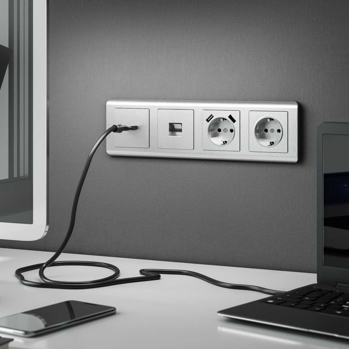 Накладка Werkel для розетки HDMI серебряный рифленый WL09-HDMI-CP 4690389128318 2