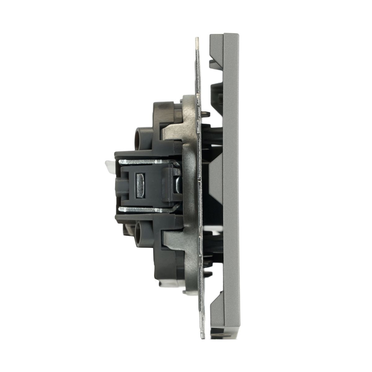 Розетка компьютерная 1-местная RJ-45 (механизм), STEKKER, серия Эмили, RST00-5117-10, платиново-серый, soft touch 49951 4
