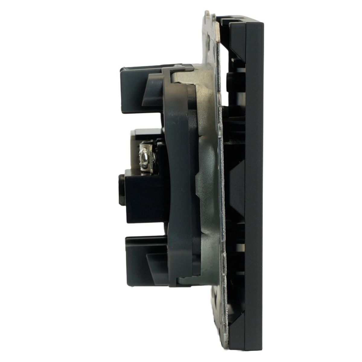 Розетка TV + компьютерная RJ-45 (механизм), STEKKER, RST00-5106-05, серия Эмили, черный уголь, soft touch 49846 3