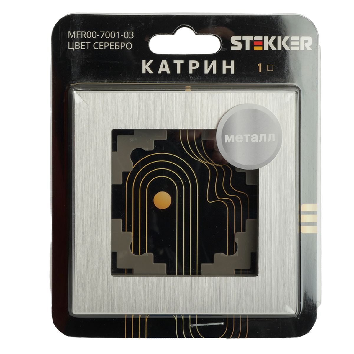 Рамка 1-местная, серебро, STEKKER, MFR00-7001-03, серия Катрин, серебро 50011 1