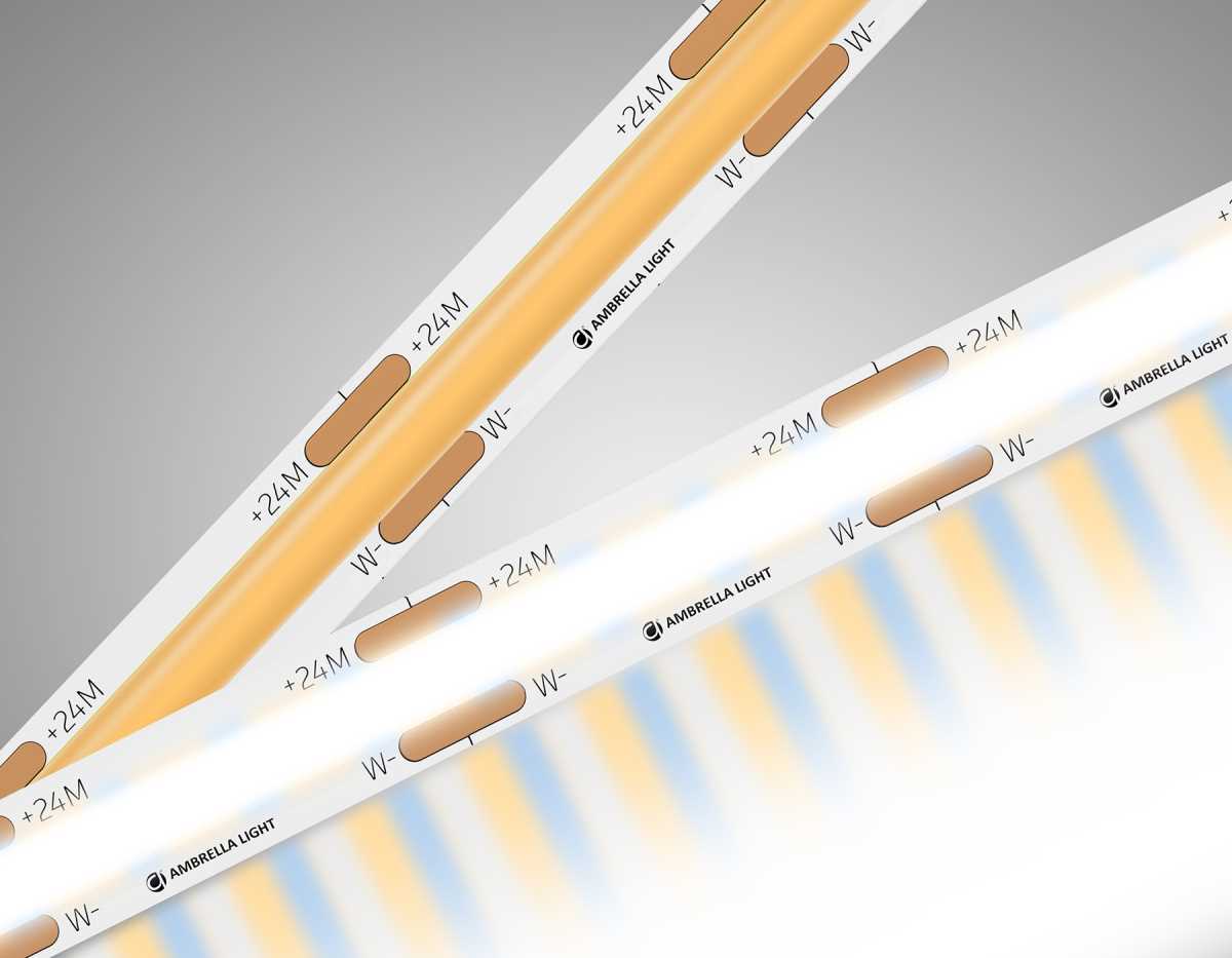 Светодиодная лента Ambrella Light GS4901 COB 608Led/ 12W m/ 24V IP20 CCT 3000-6500K/ 5m*8mm*2.2mm (3 конт.) GS4901 5