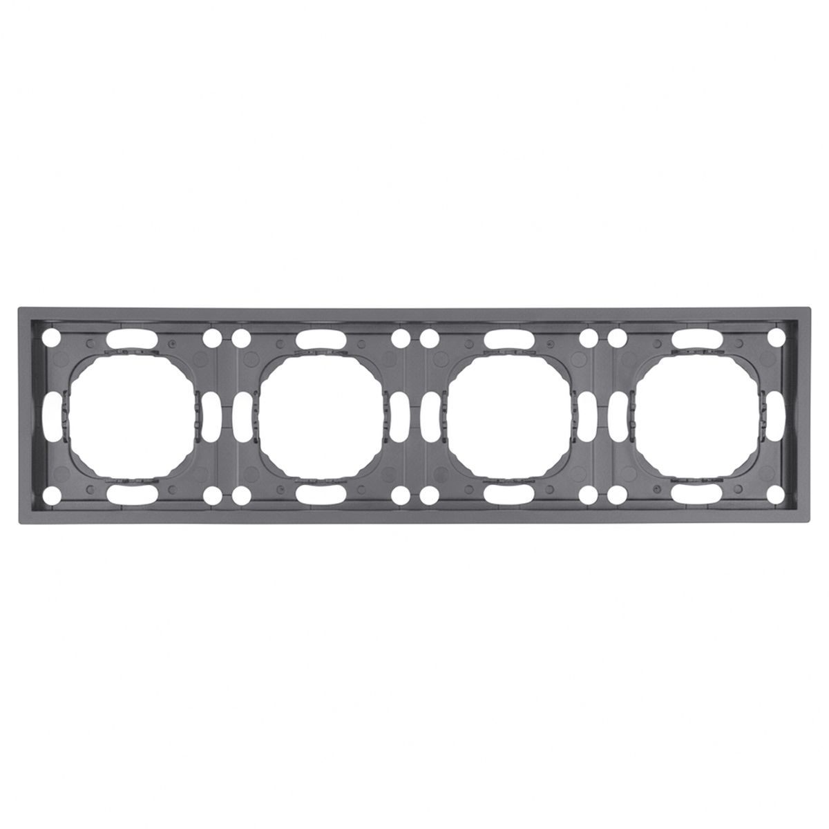 Рамка STEKKER, PFR00-5004-10 4-местная, серия Эмили, платиново-серый, soft touch 49965