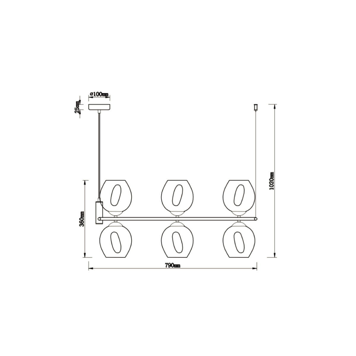 Подвесной светильник Vele Luce Astoria VL5002P06 3
