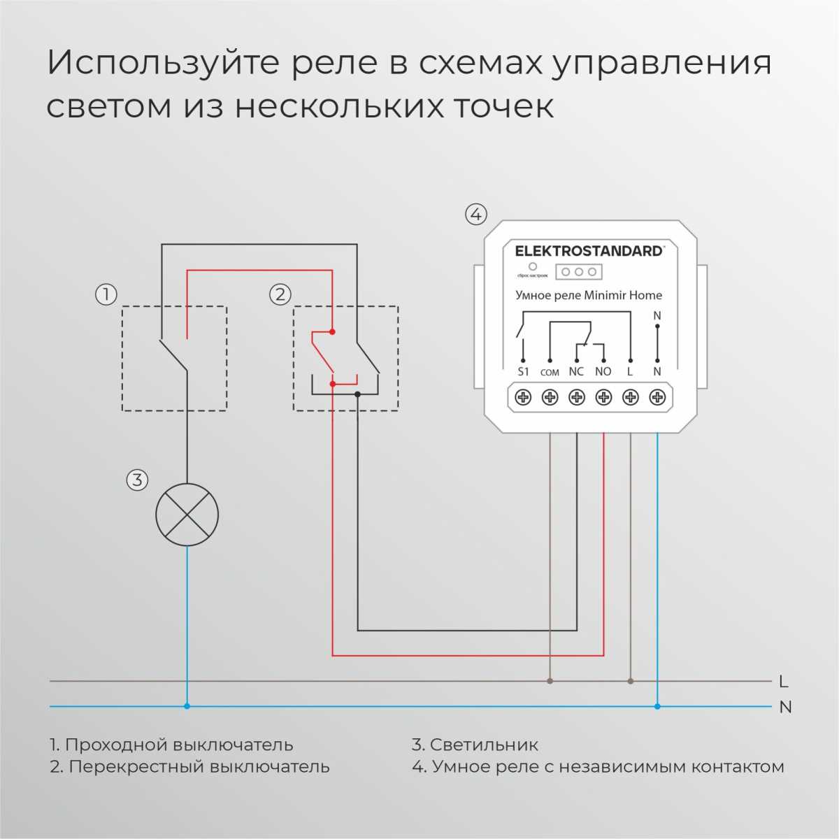 Реле Wi-Fi с независимым контактом Elektrostandard (Умный дом) 76010/00 76010/00 2
