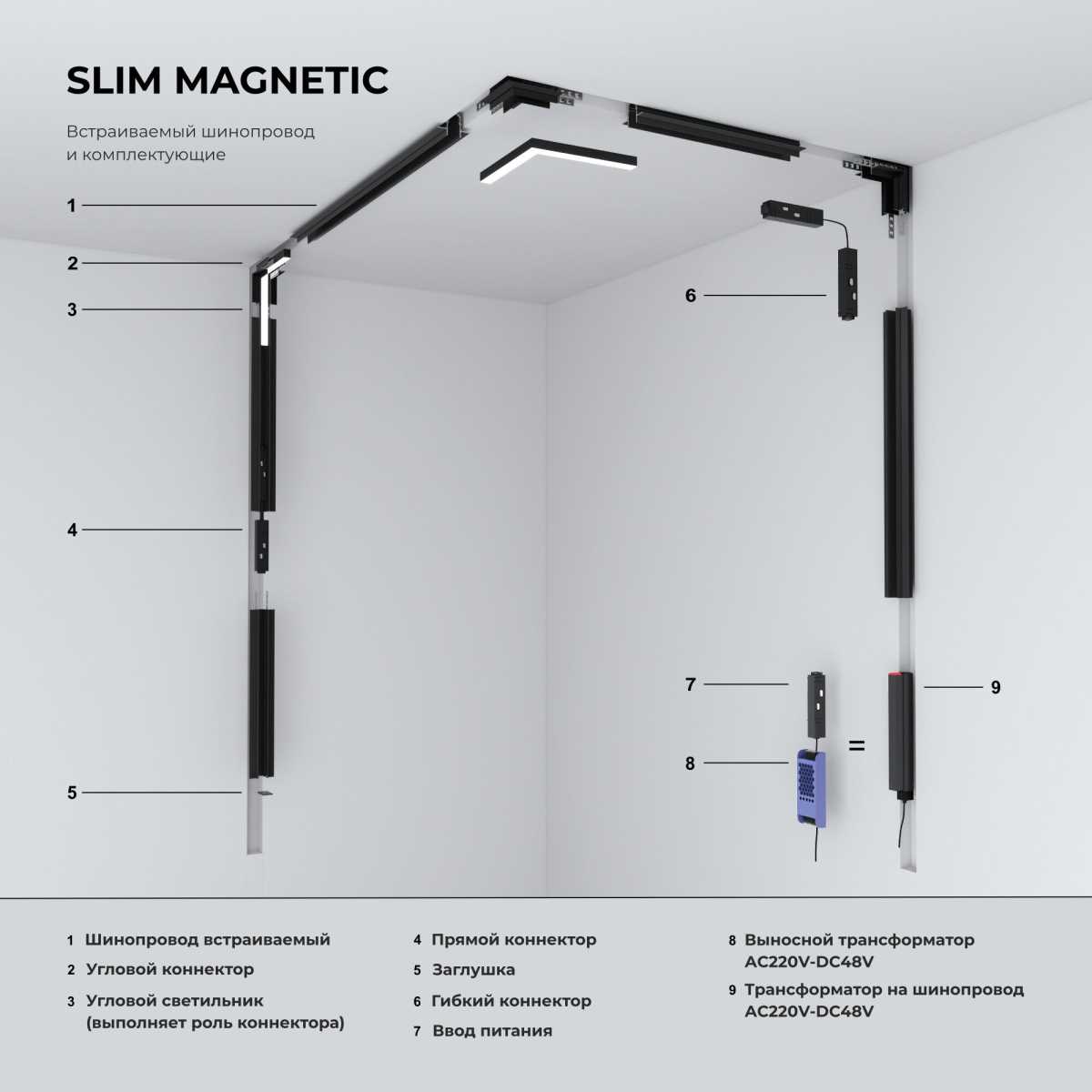 Ввод питания Elektrostandard Slim Magnetic 85095/00 a057210 1
