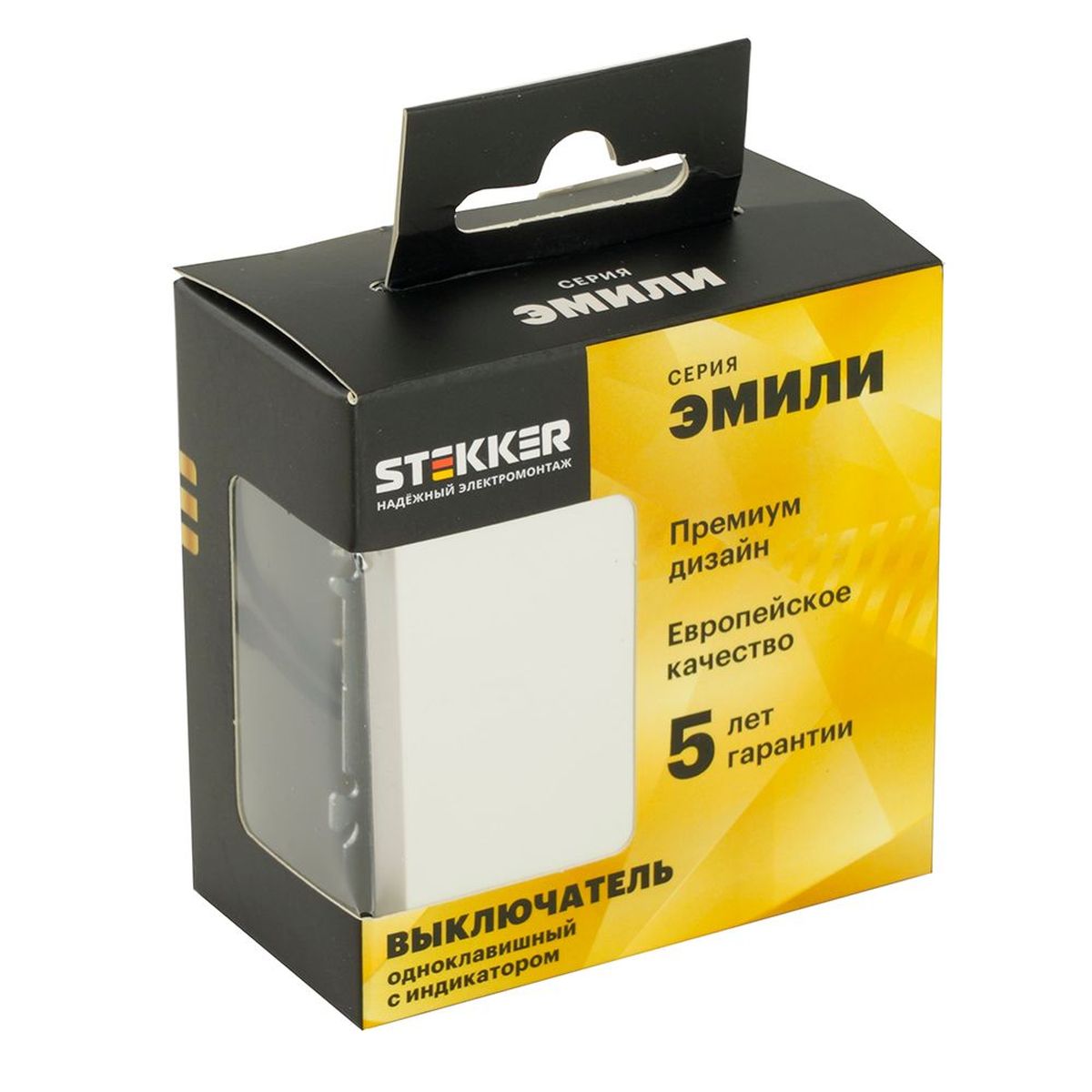 Выключатель одноклавишный Stekker Эмили с подсветкой белый фарфор RSW10-5101-01 49863 1