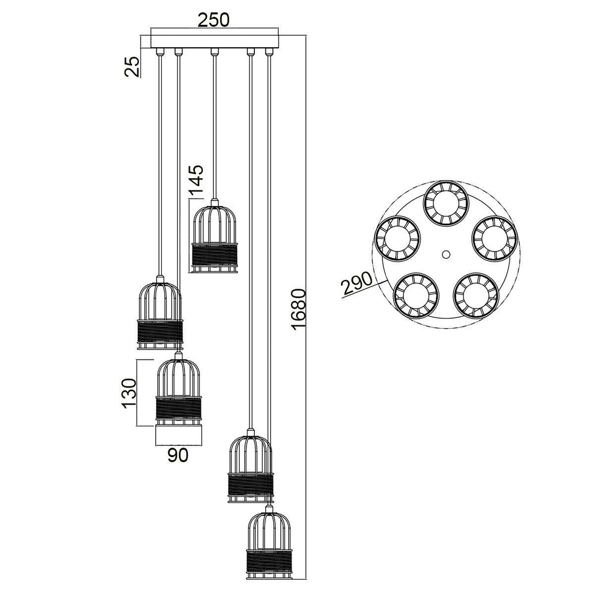 Подвесной светильник Vele Luce Extra VL6472P05 4