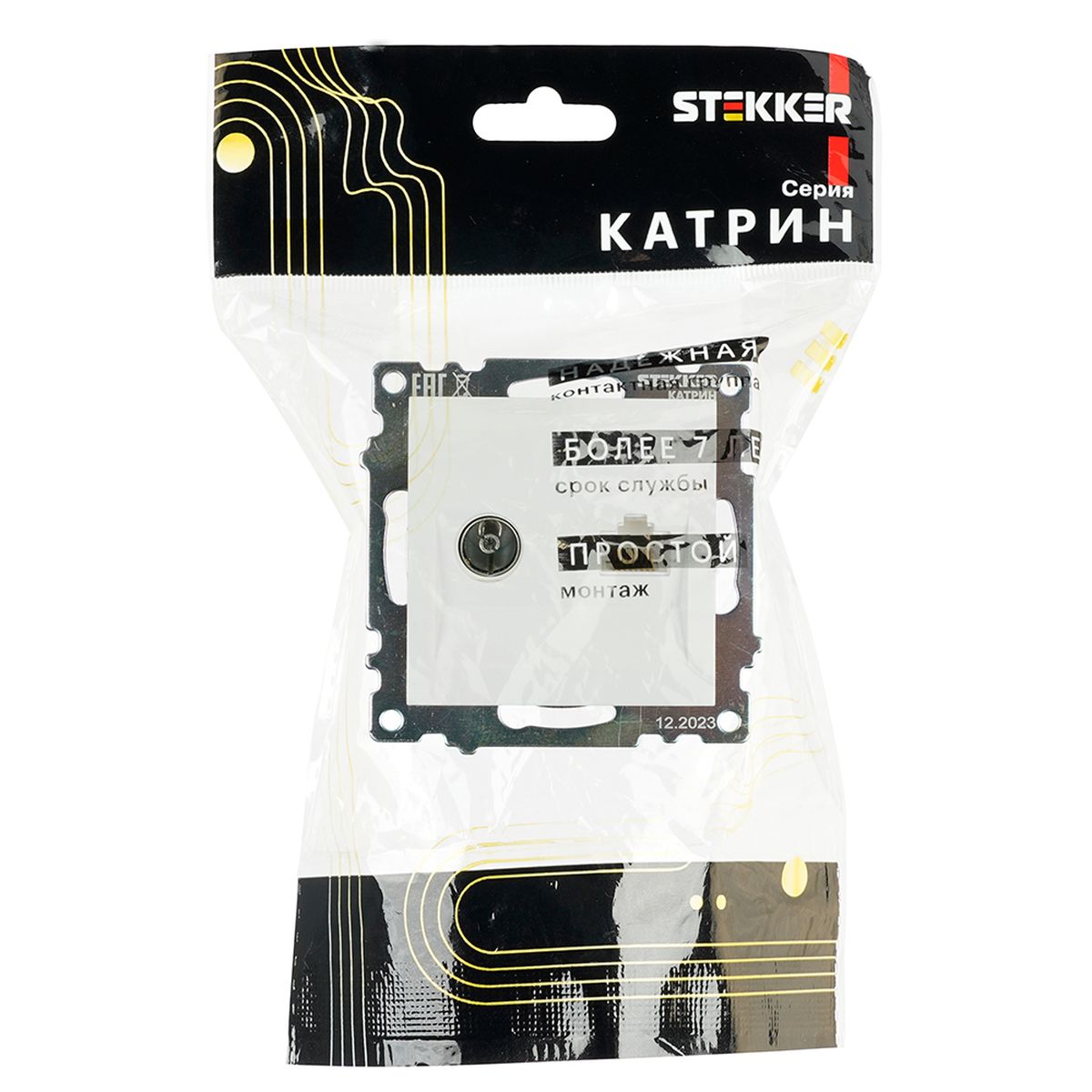 Розетка телевизионная TV + компьютерная RJ-45 Stekker Катрин GLS00-7106-01 белая 49181 2