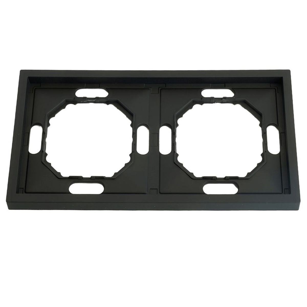 Рамка STEKKER, PFR00-5002-05 2-местная, серия Эмили, черный уголь, soft touch 49859 2