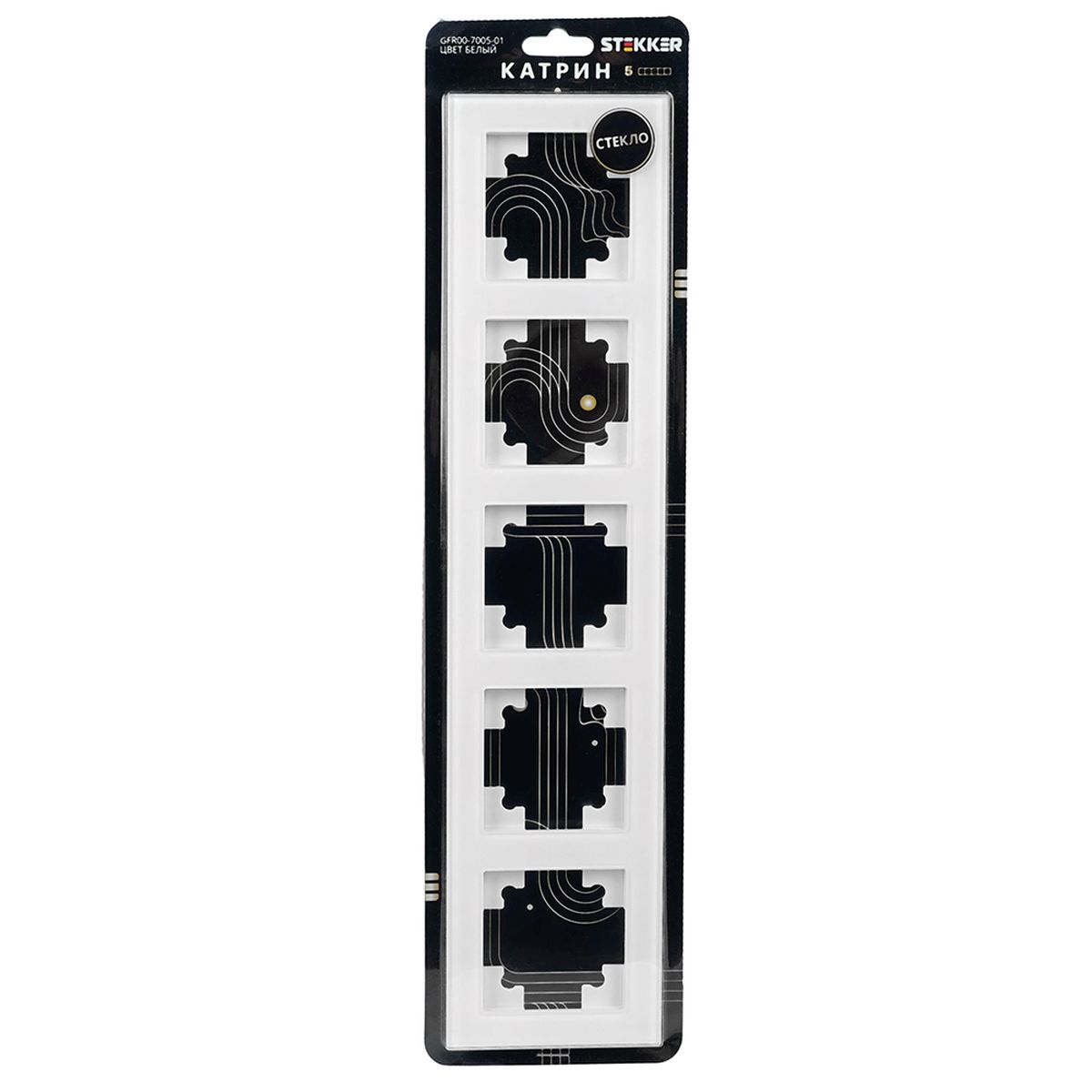 Рамка 5-постовая Stekker Катрин белый GFR00-7005-01 39637 2
