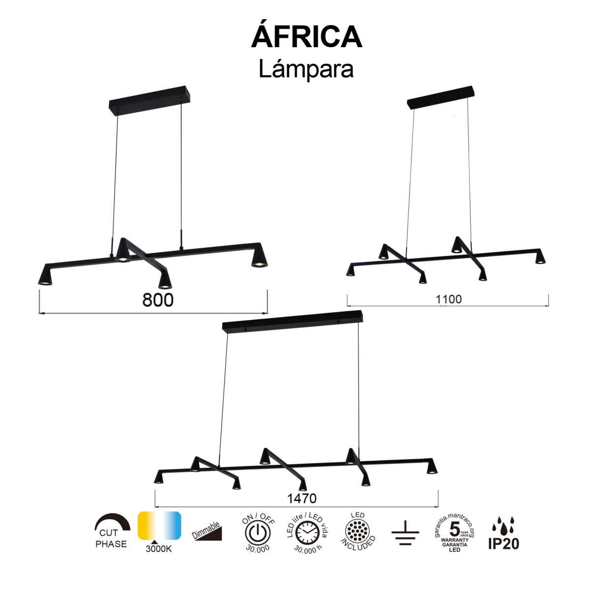 Подвесная люстра Mantra Africa 9410 4