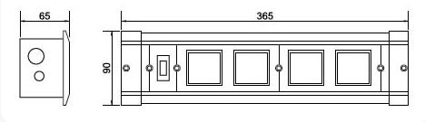 Блок настольный встраиваемый 4 модуля Ecoplast LUK 70324 изображение 2 Блок настольный встраиваемый 4 модуля Ecoplast LUK 70324 Фото № 2