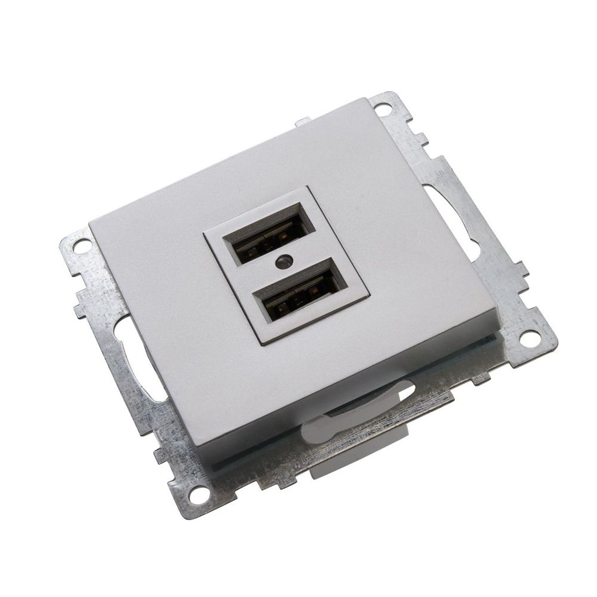 Розетка 2хUSB Stekker Катрин серебро GLS10-7115-03 39588 5