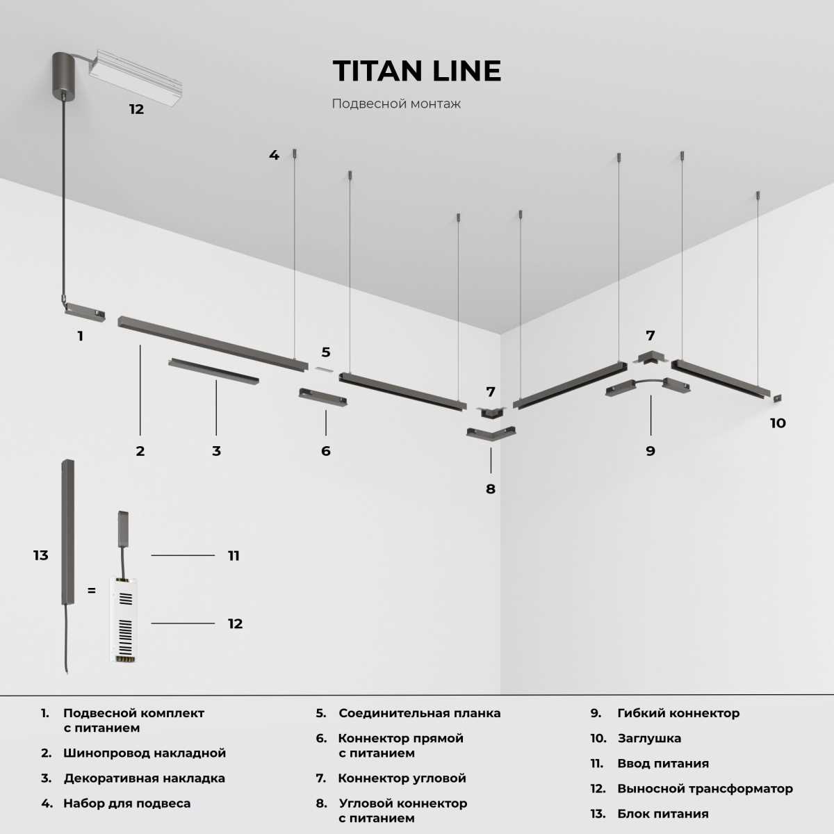 Шинопровод накладной Elektrostandard Titan Line 85223/00 a069715 4