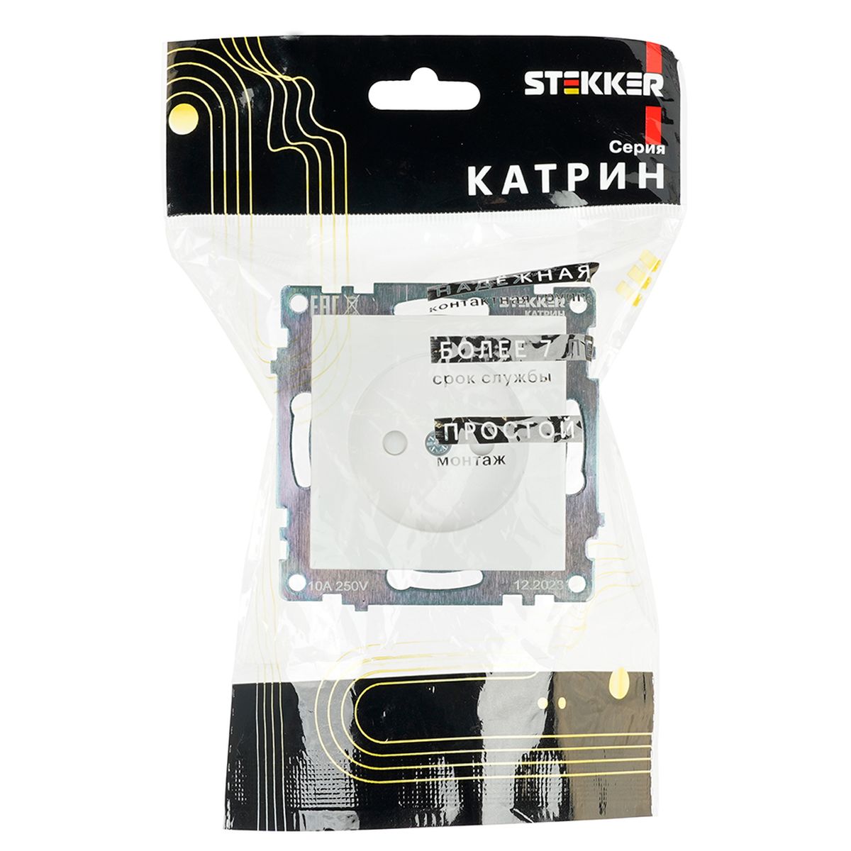 Розетка 2P Stekker Катрин со шторками белый GLS10-7109-01 39303 2