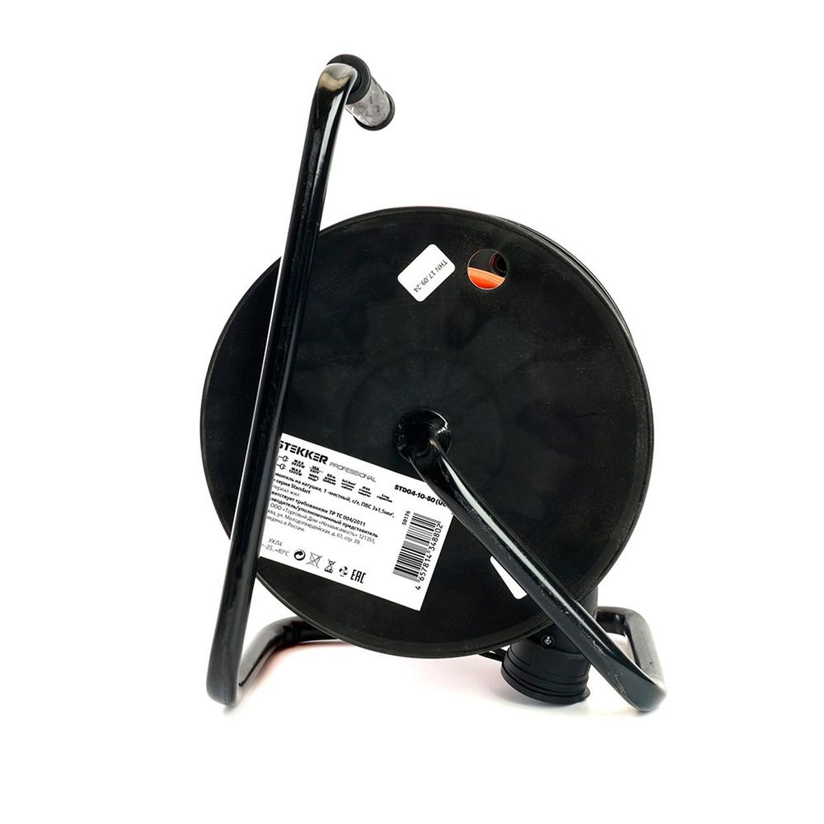 Удлинитель на пластиковой катушке STD04-10-50 (UG) 1-местный  с/з 3*1,5, 50м, 250В, 16А, IP44, Standart (29410) 50176 3