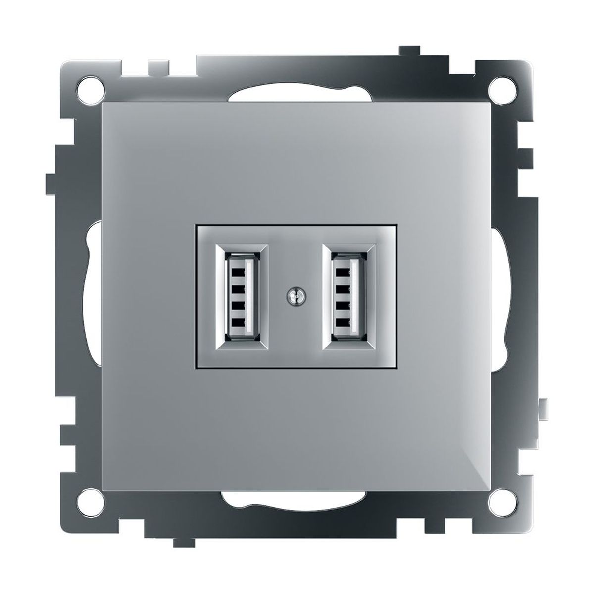 Розетка 2хUSB Stekker Катрин серебро GLS10-7115-03 39588 2