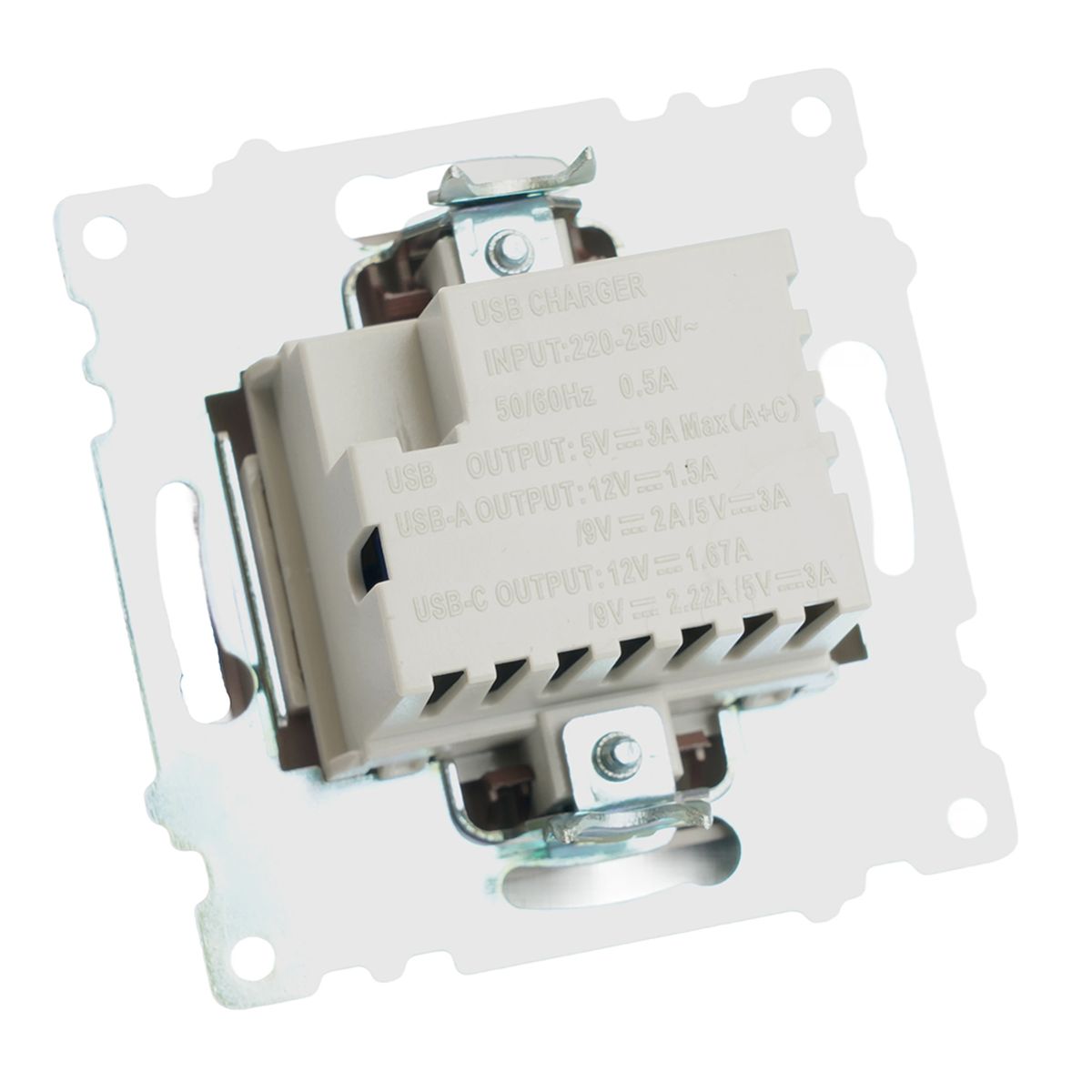 Розетка 2-местная USB + type C, STEKKER GLS10-7116-04, 250В, 3А, max 20W,серия Катрин, шоколад 50057 3