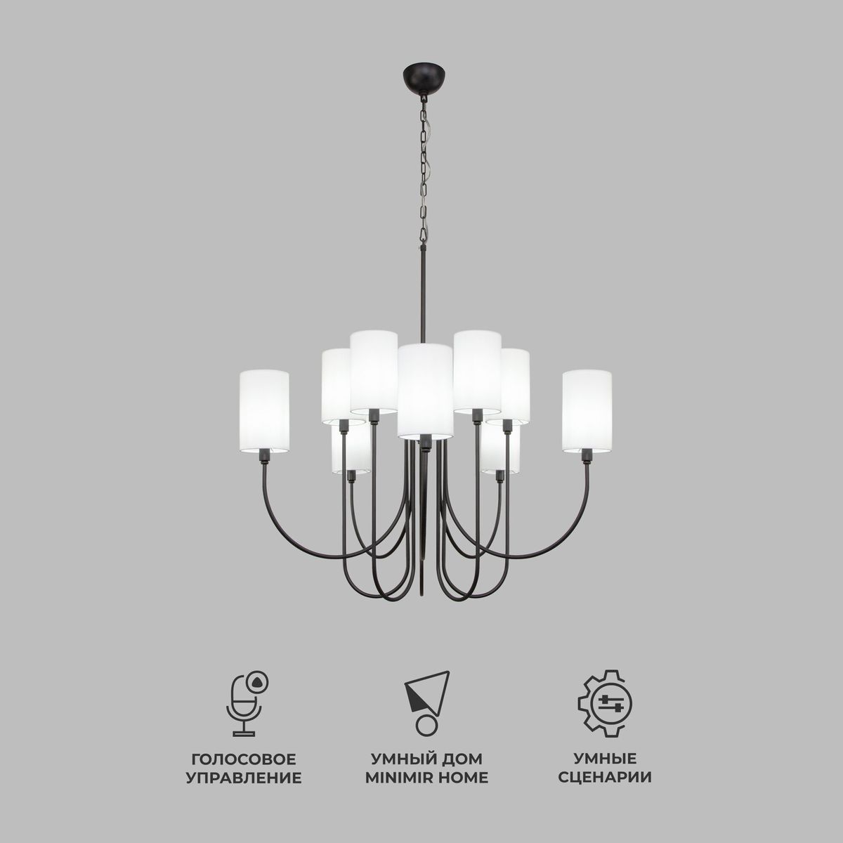 Подвесная люстра Eurosvet Abbey 60164/10 черный Smart 4