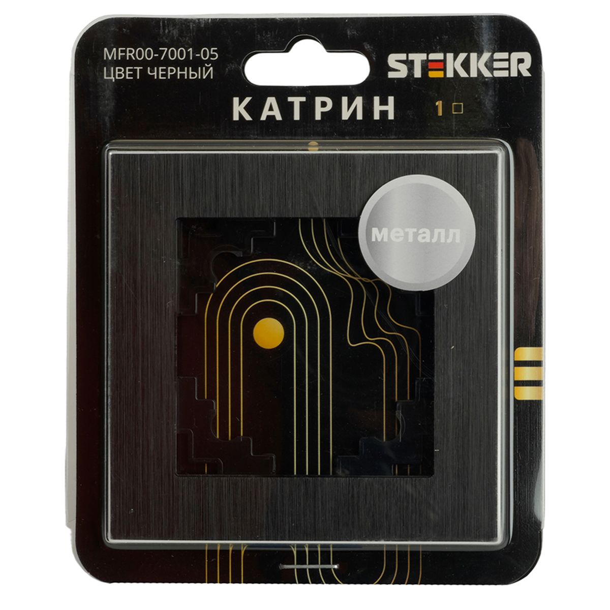 Рамка 1-местная, металл, STEKKER MFR00-7001-05, серия Катрин, черный 50012 5