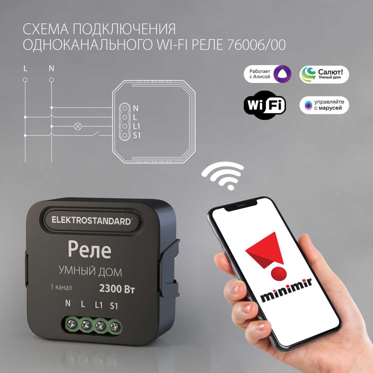 Реле Wi-Fi Elektrostandard (Умный дом) 76006/00 a059324 2