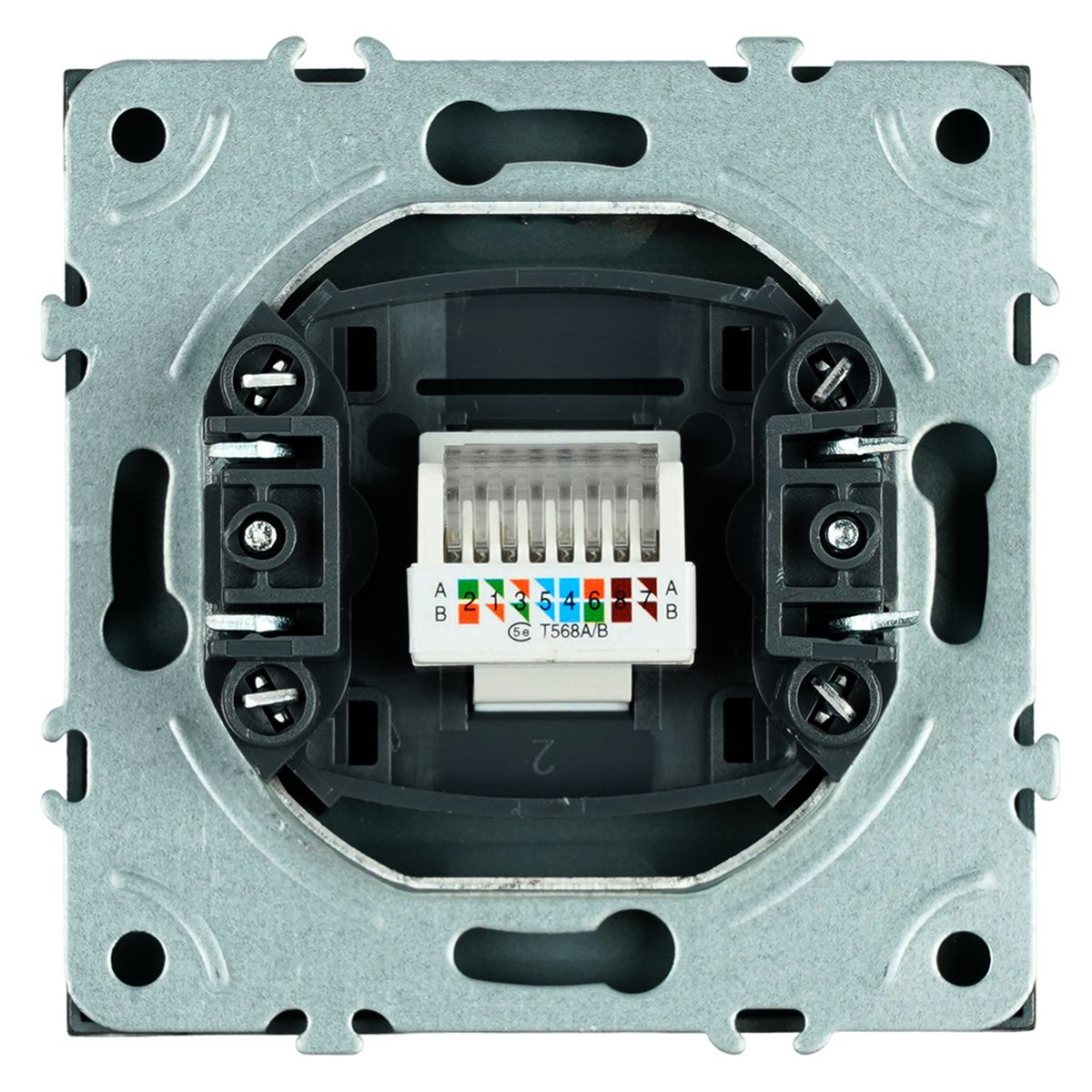 Розетка компьютерная 1-местная RJ-45 (механизм), STEKKER, серия Эмили, RST00-5117-05, черный уголь, soft touch 49847 5