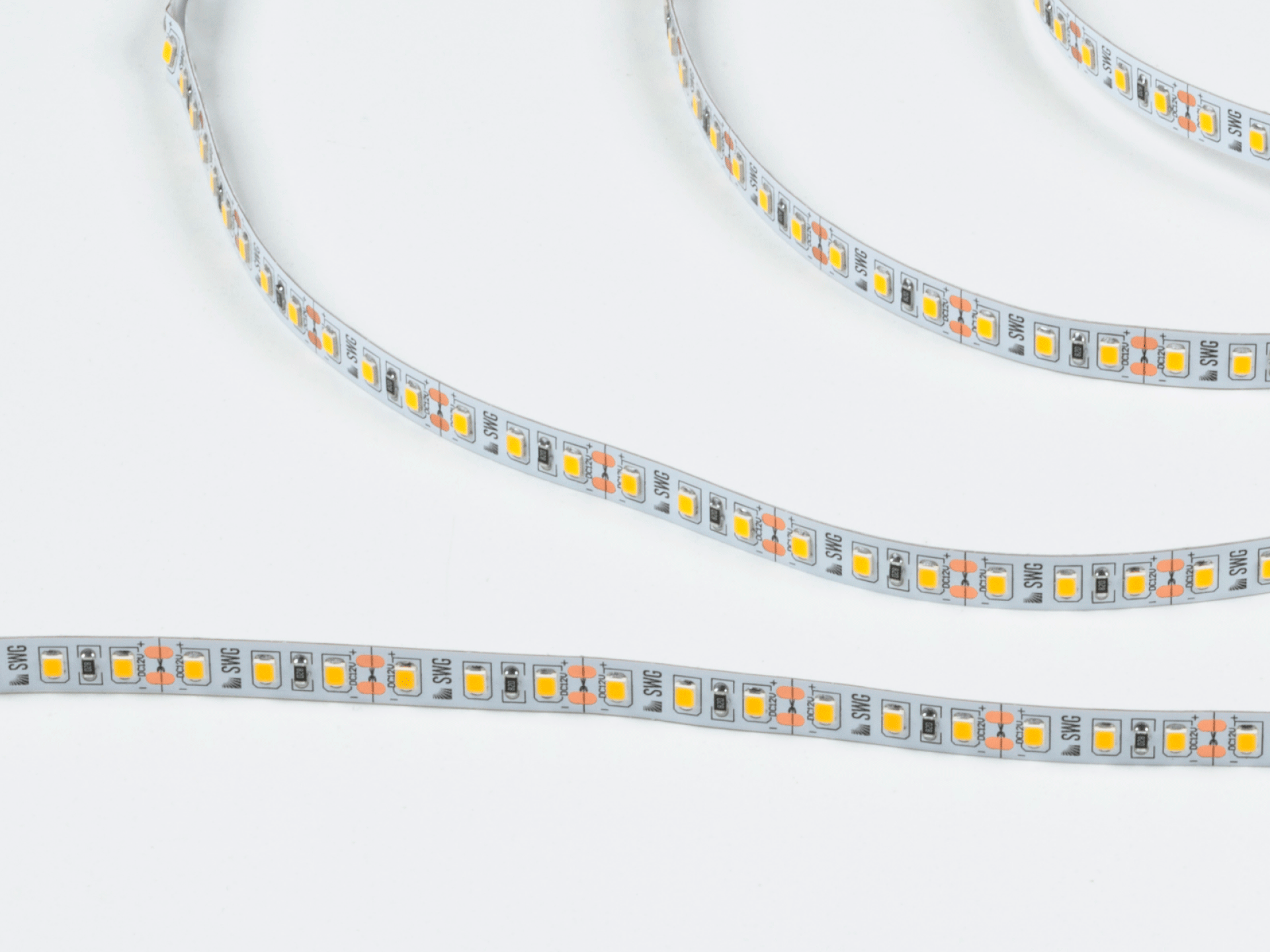 Лента светодиодная 12 Вт/м SMD2835 Открытая (IP20), теплый, 12В, 3М 1