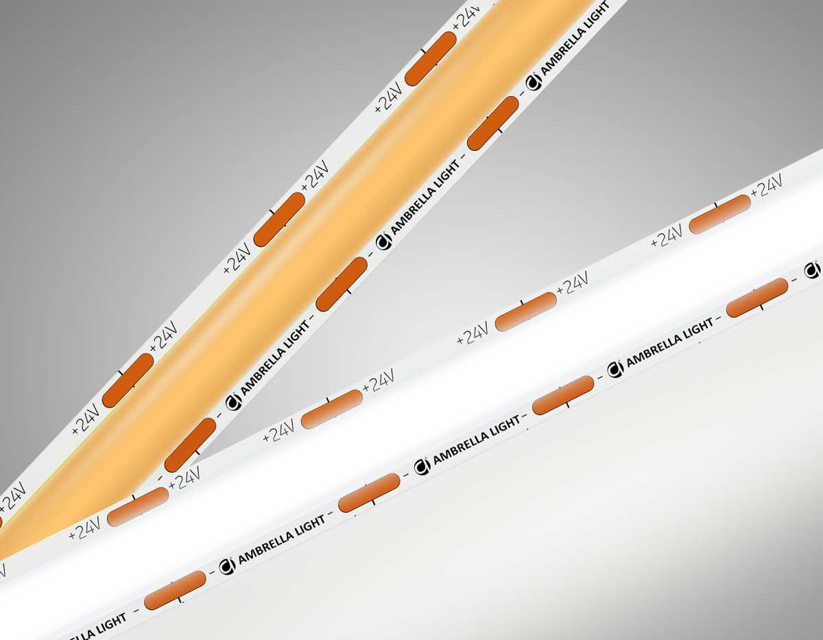 Светодиодная лента Ambrella Light GS4802 COB 616Led/19W m/ 24V IP20 4500K/ 5m*12mm*2mm (2 конт.) GS4802 4