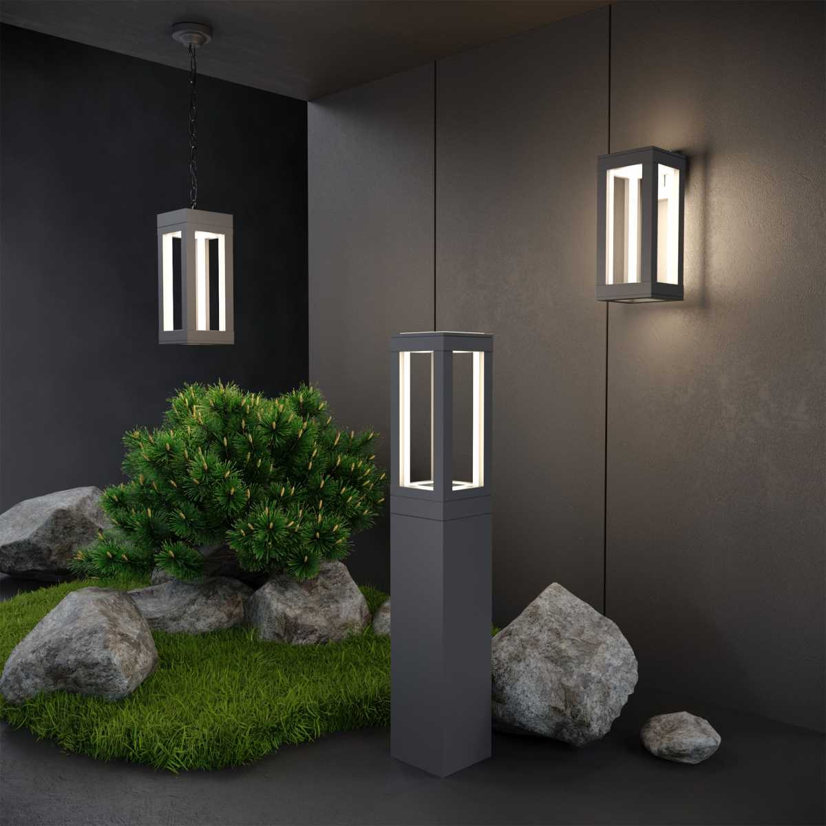 Уличный светодиодный светильник Elektrostandard Frame 1529 Techno Led серый a051860 1