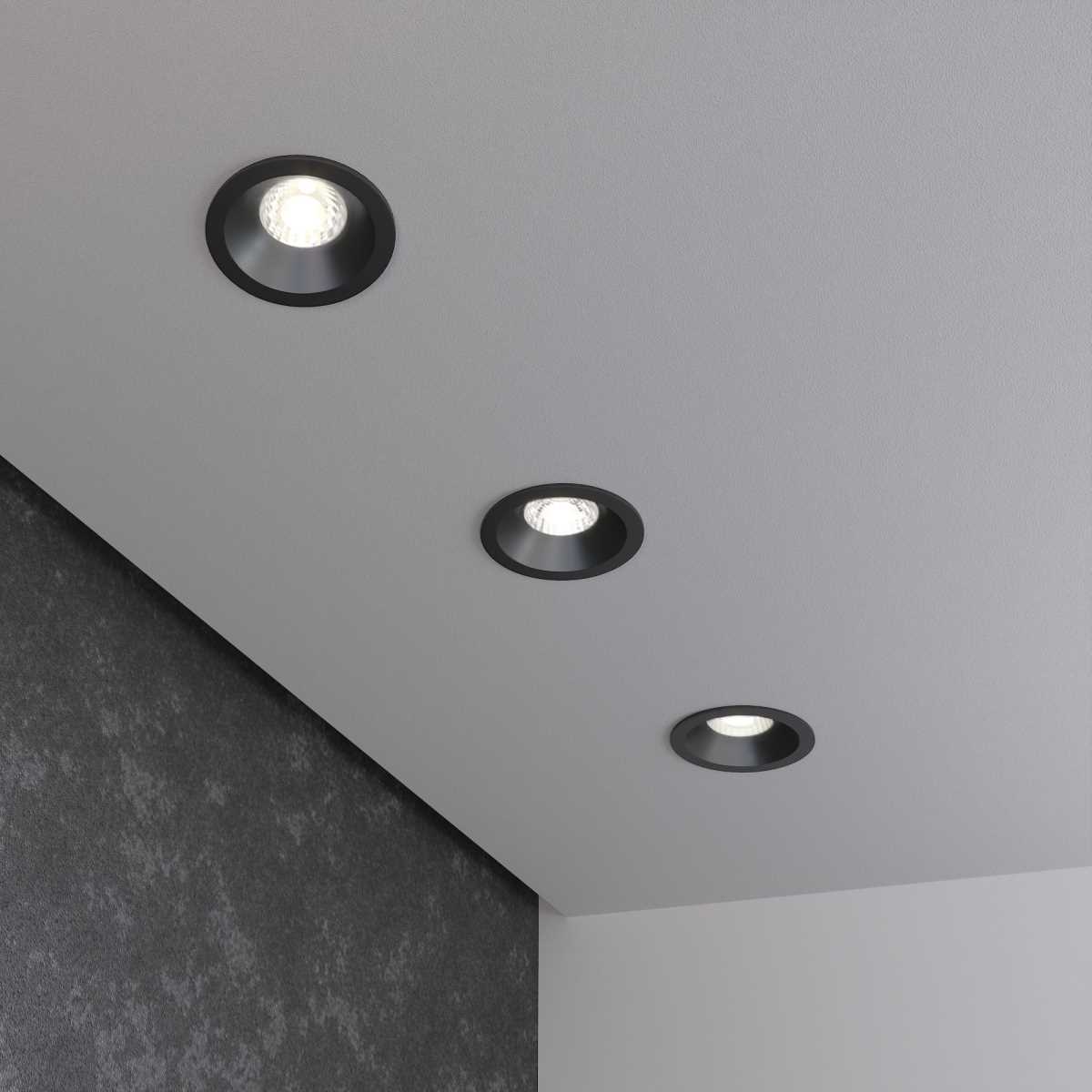 Встраиваемый светодиодный светильник Elektrostandard 15266/LED черный a055719 1