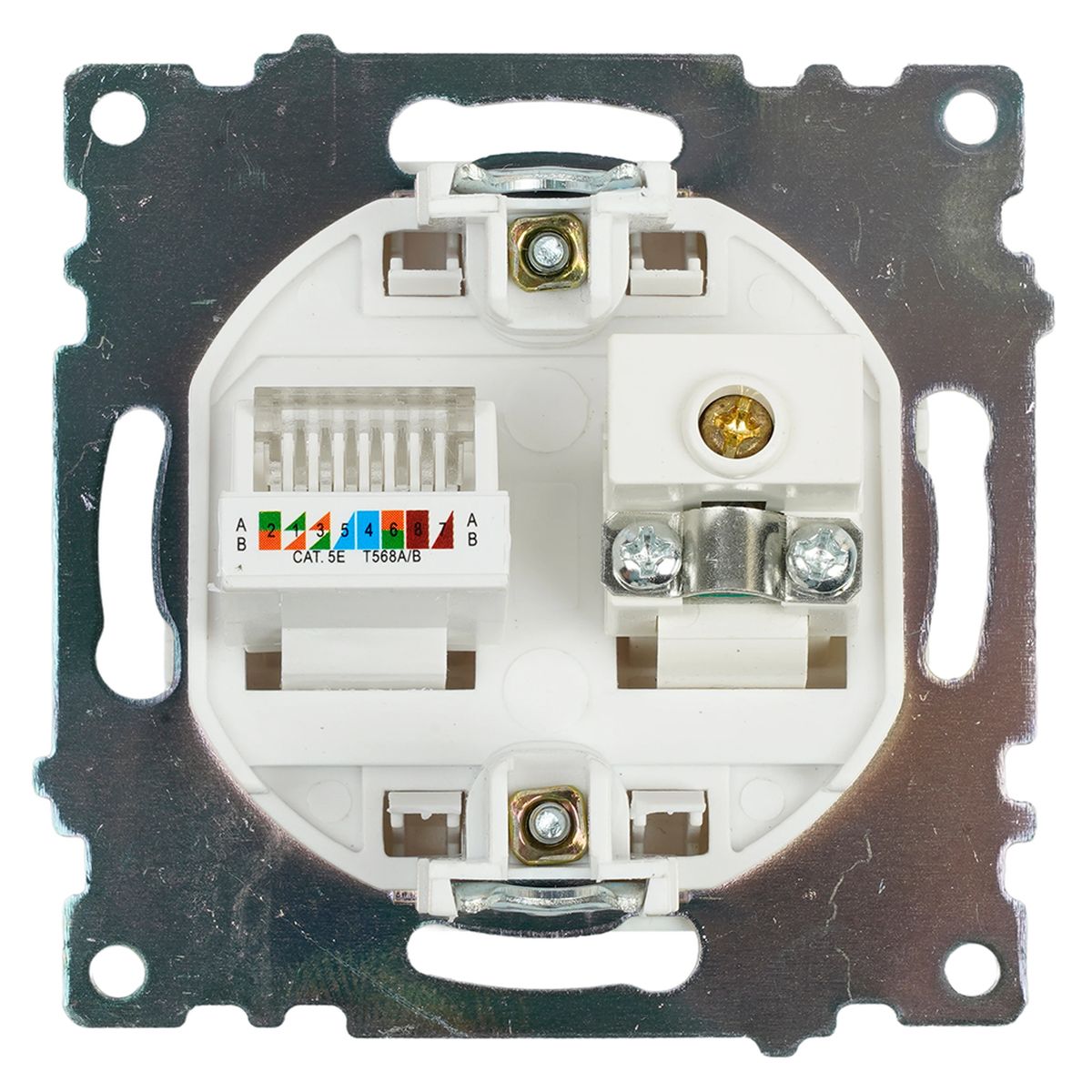 Розетка телевизионная TV + компьютерная RJ-45 Stekker Катрин GLS00-7106-01 белая 49181 1