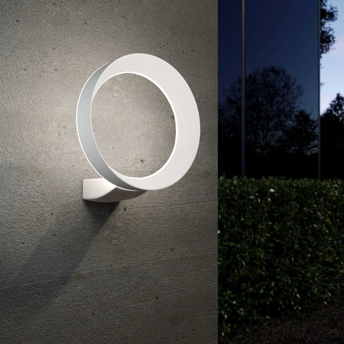 Уличный настенный светодиодный светильник Elektrostandard Ring 1710 Techno Led белый a054931 2