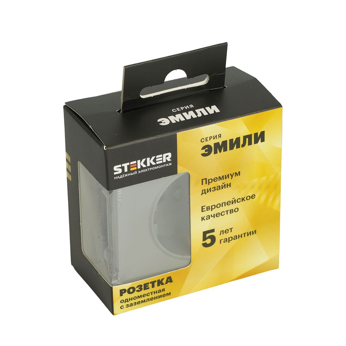 Розетка 1-местная с защитной шторкой с/з (механизм), STEKKER, 250В, 16А, серия Эмили, RST16-5110-10, платиново-серый, soft touch 49958 3
