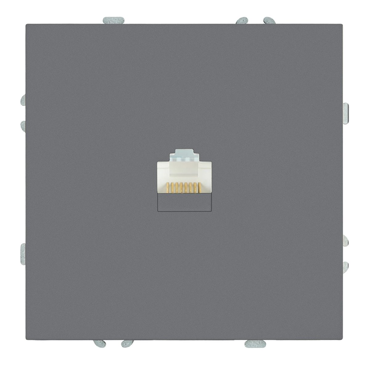 Розетка компьютерная 1-местная RJ-45 (механизм), STEKKER, серия Эмили, RST00-5117-10, платиново-серый, soft touch 49951