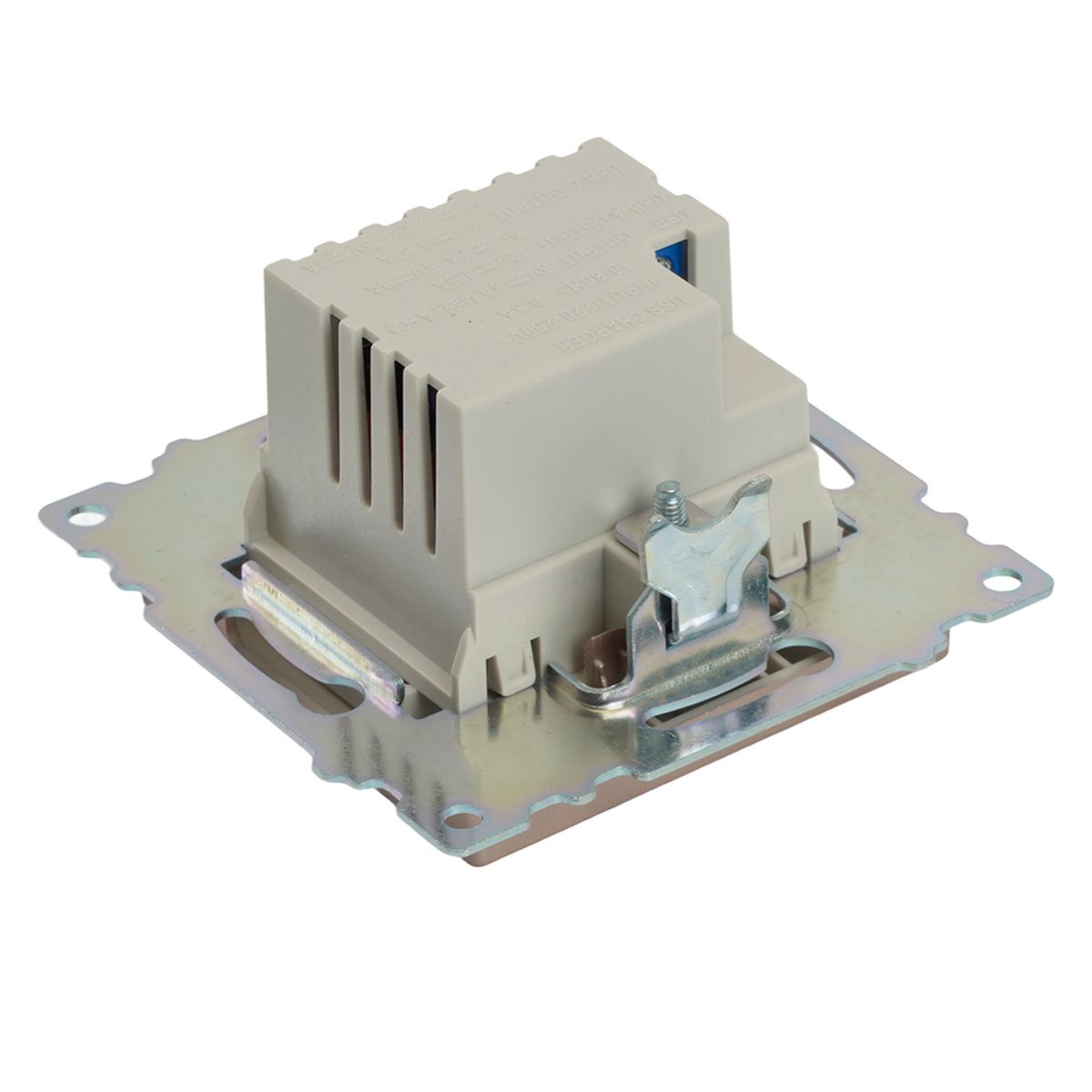 Розетка 2-местная USB + type C (механизм), STEKKER GLS10-7116-02, 250B, 3A, max 20W, серия Катрин, шампань 50056 3