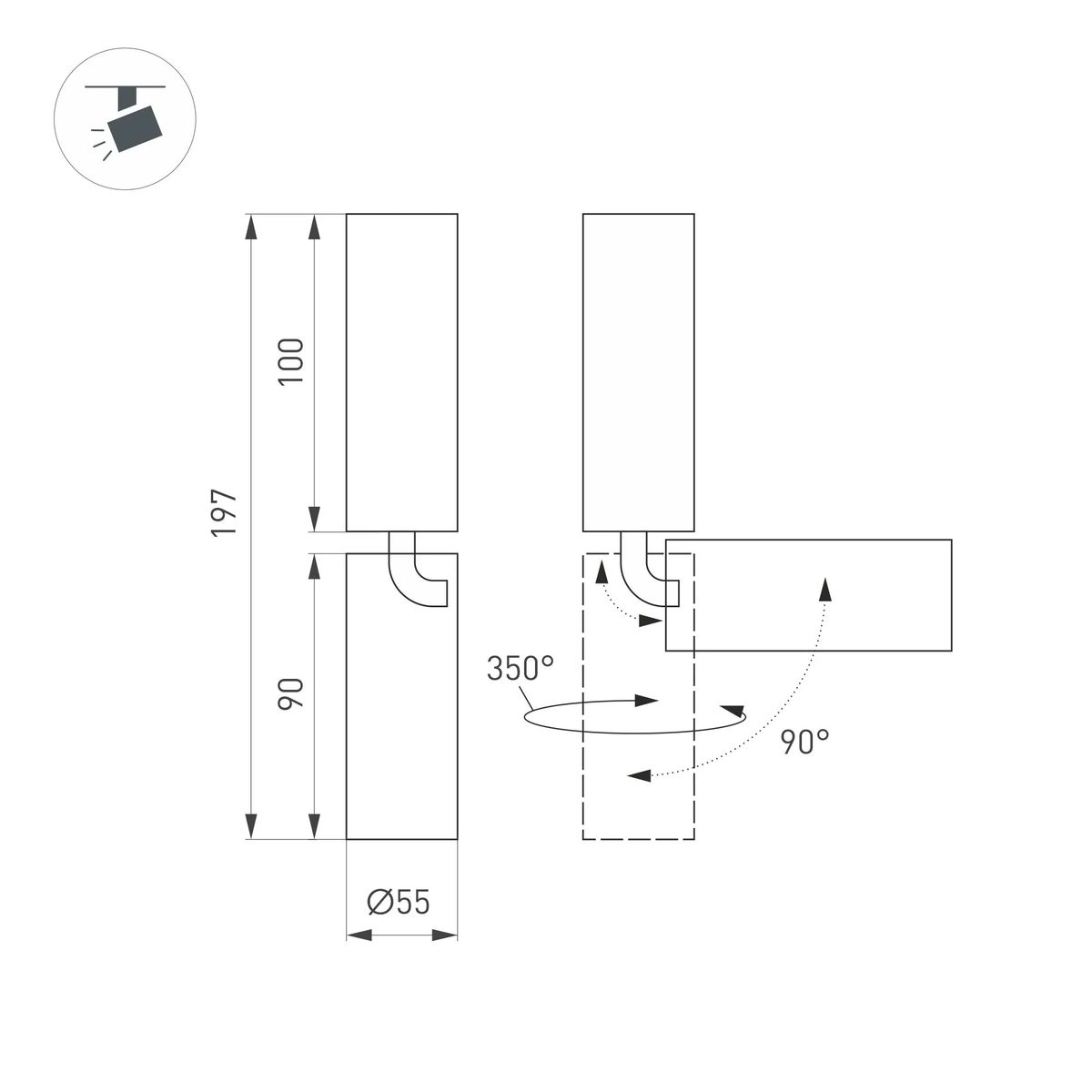 Светодиодный спот Arlight SP-Nuance-Surface-Flap-R35-7W Warm3000 049914 1