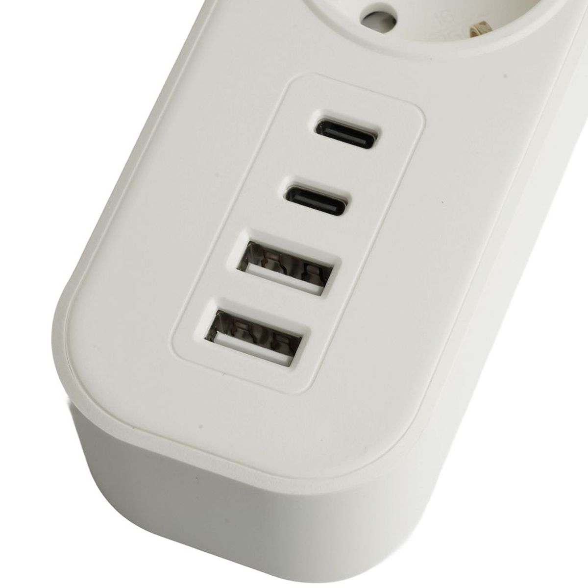 Сетевой фильтр 3-местный с/з Stekker 3x1мм2, 1,8 м, 250В, 16А, 2 USB-A+2 Type-C, серия Nova, белый 50099 5