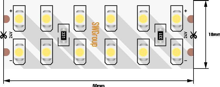 Светодиодная лента SWG 19,2W/m 240Led/m 3528SMD холодный белый 5M SWG3240-24-19.2-W-М 009249 3