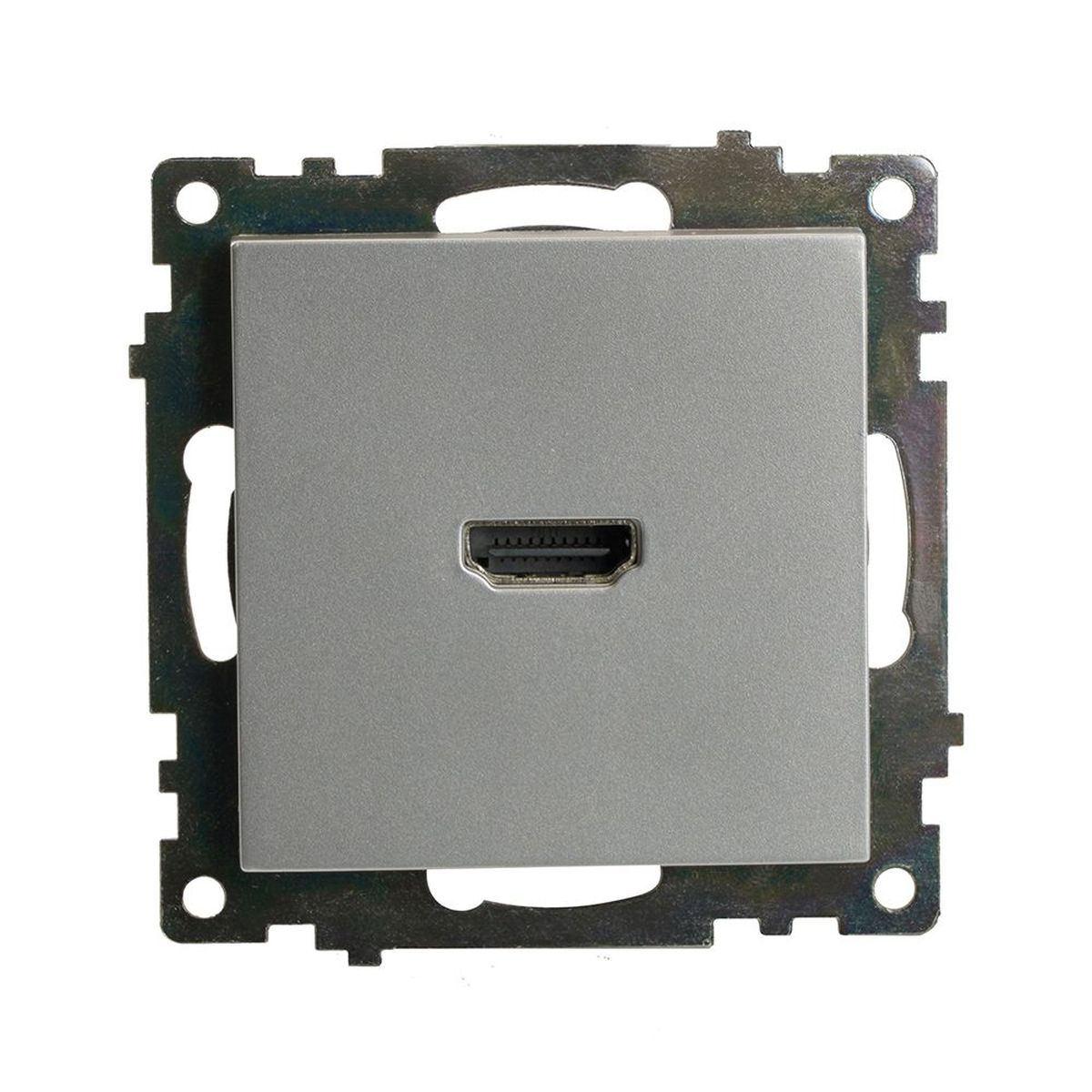 Розетка HDMI 2.1, Type A (механизм), STEKKER GLS00-7118-03, серия Катрин, серебро 50061