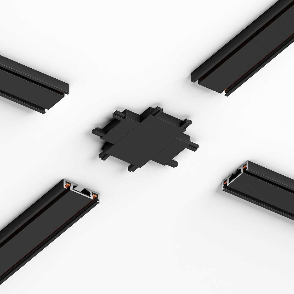 Соединитель четырёхсторонний для накладного шинопровода Elektrostandard Flat Magnetic 85003/00 черный a063738 1