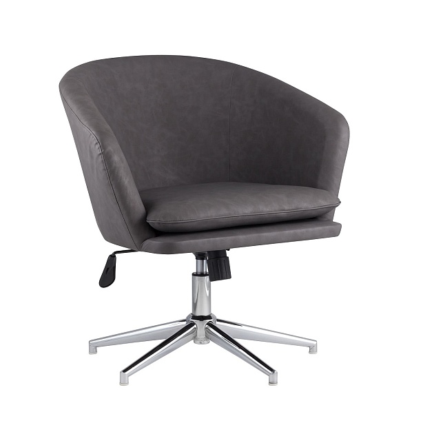 Поворотное кресло Stool Group Харис регулируемое ПУ серый HARRIS 15 Фото № 1